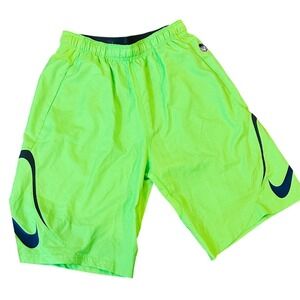 Nike Untouchable Volt Neon Green Woven Shorts Oversized Swoosh Men’s Medium Y2K